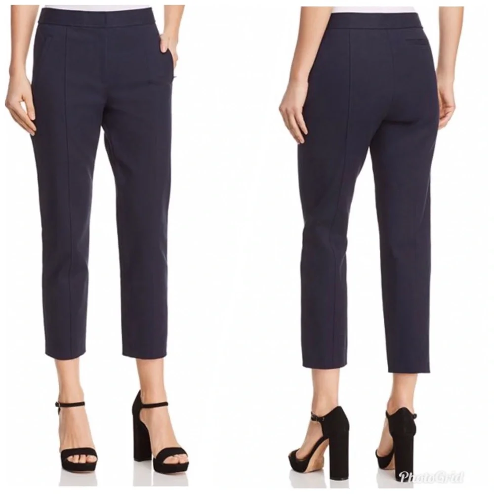 TORY BURCH Slim Cropped Stretch Twill Jeans Dark Wash